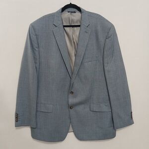 Ralph Lauren Mens Blazer Light Blue 2 Button Wool Silk Suit Jacket 50L #628